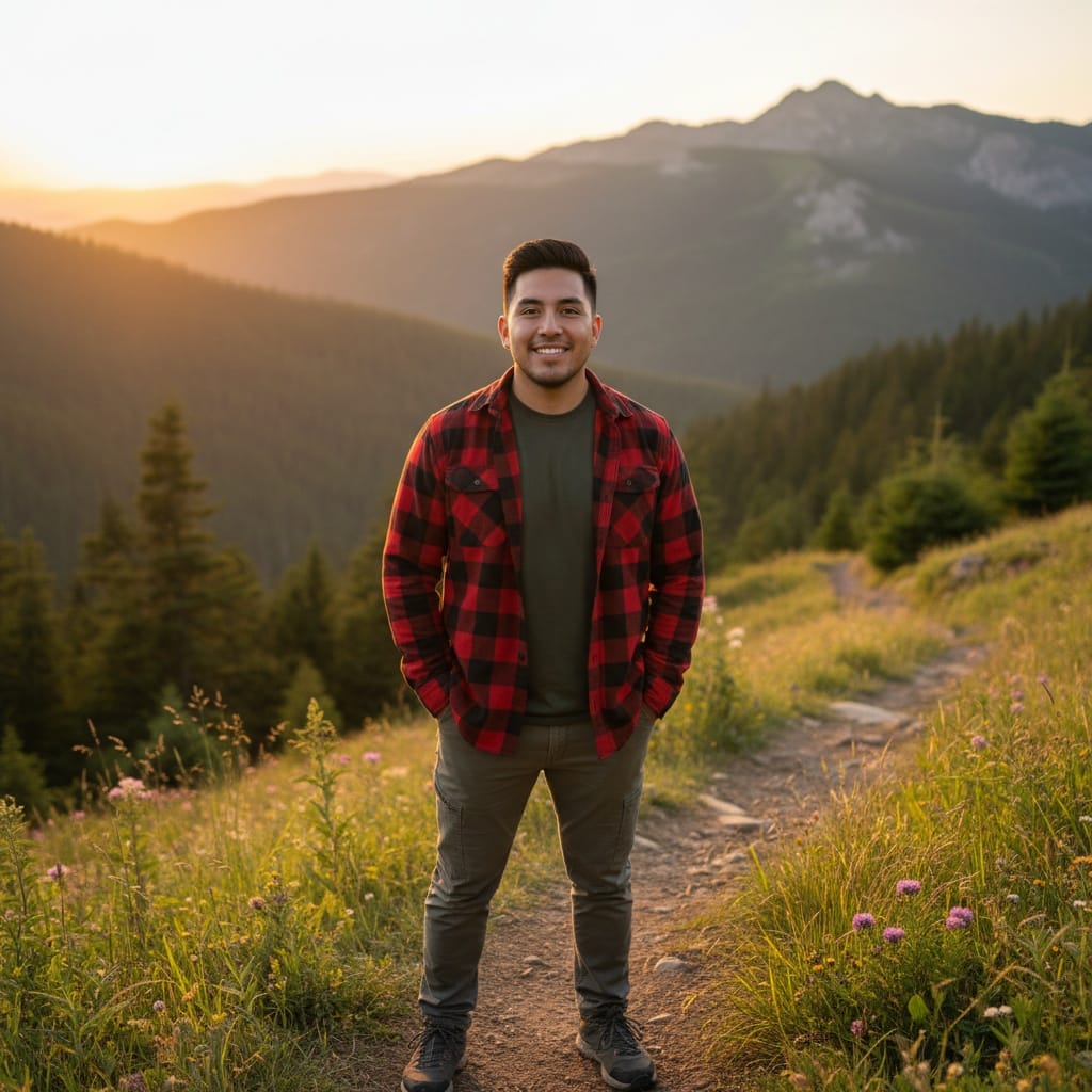 petite latino man outdoor adventure trail 18634361