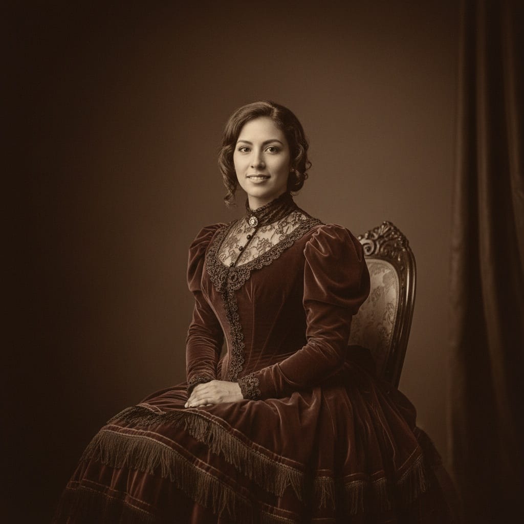 petite latino woman formal studio portrait 28354678