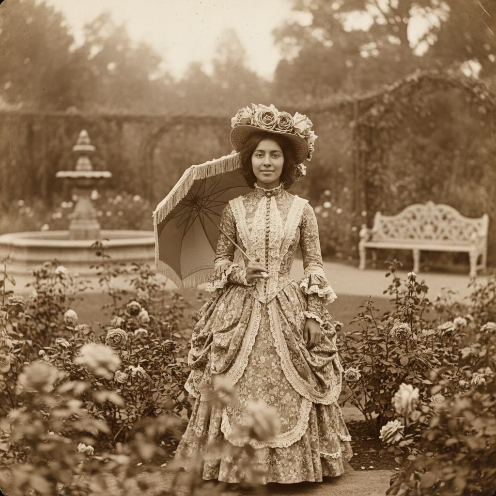 petite latino woman outdoor garden portrait 11251225