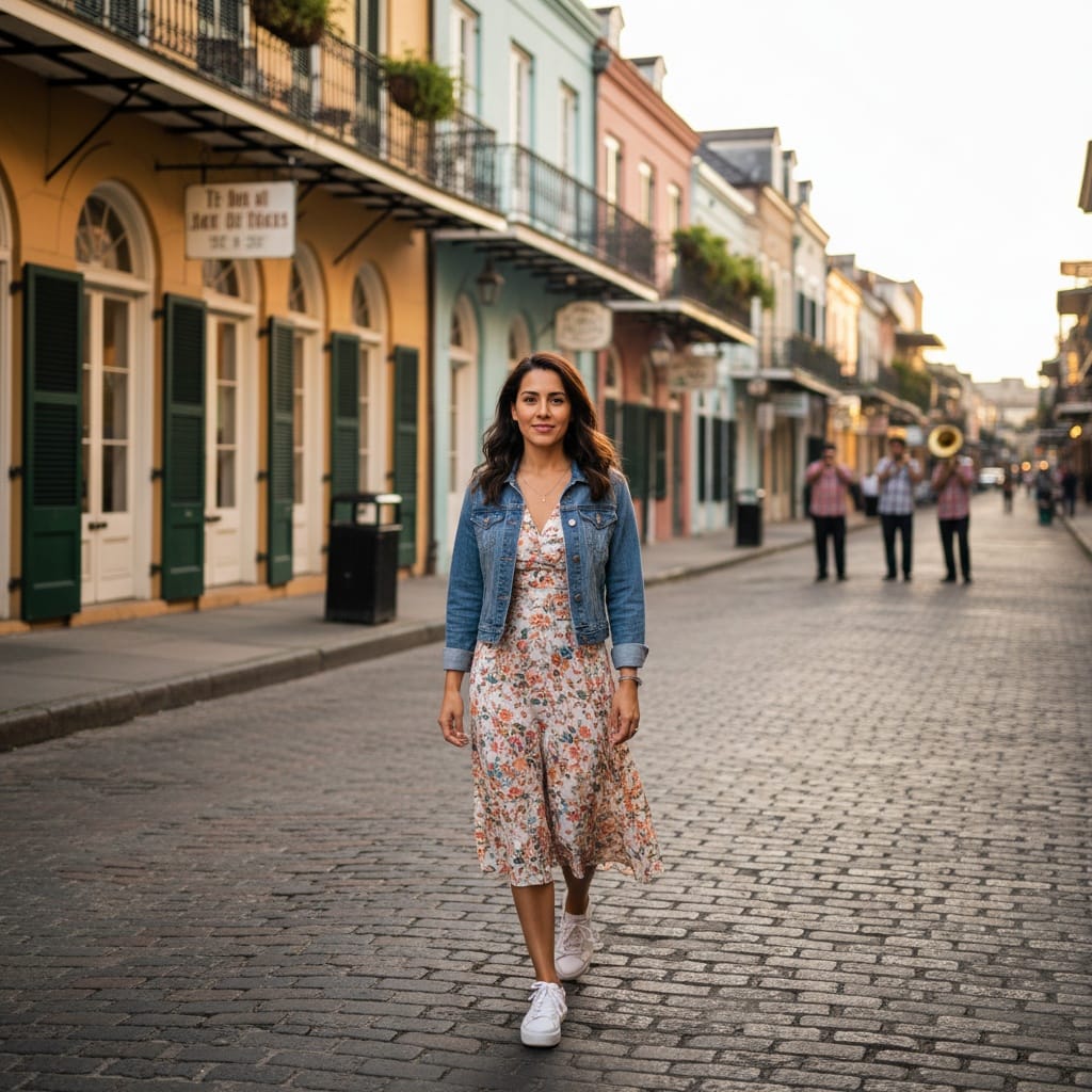 petite latino woman royal street artist quarter 66327738