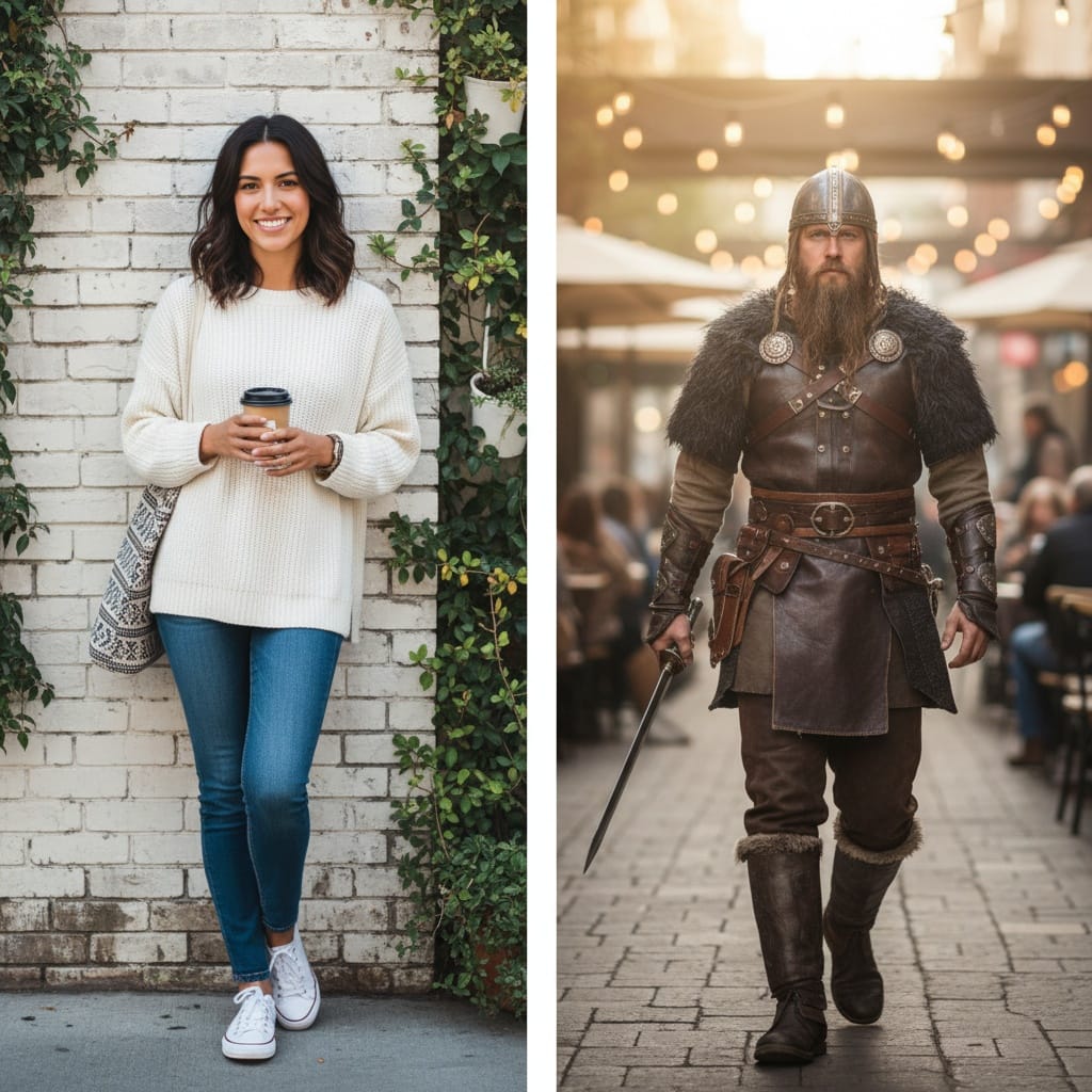 petite latino woman shield warrior portrait 45265377