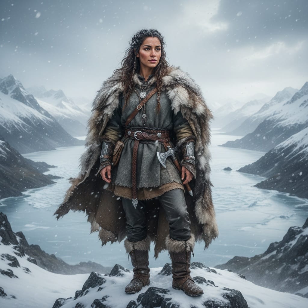 petite latino woman snowy mountain explorer 81144602