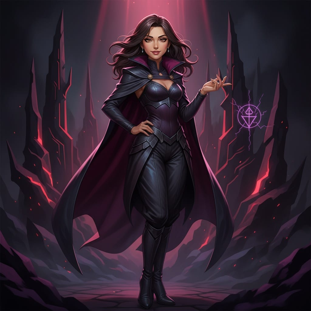 petite latino woman villain dramatic shadows 43478590