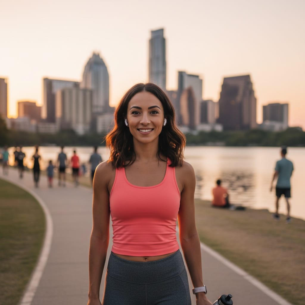 petite middle_eastern woman lady bird lake trail 49549103