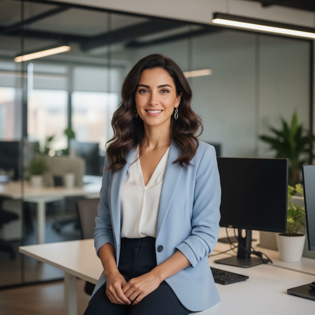 petite middle_eastern woman tech office environment 36367326
