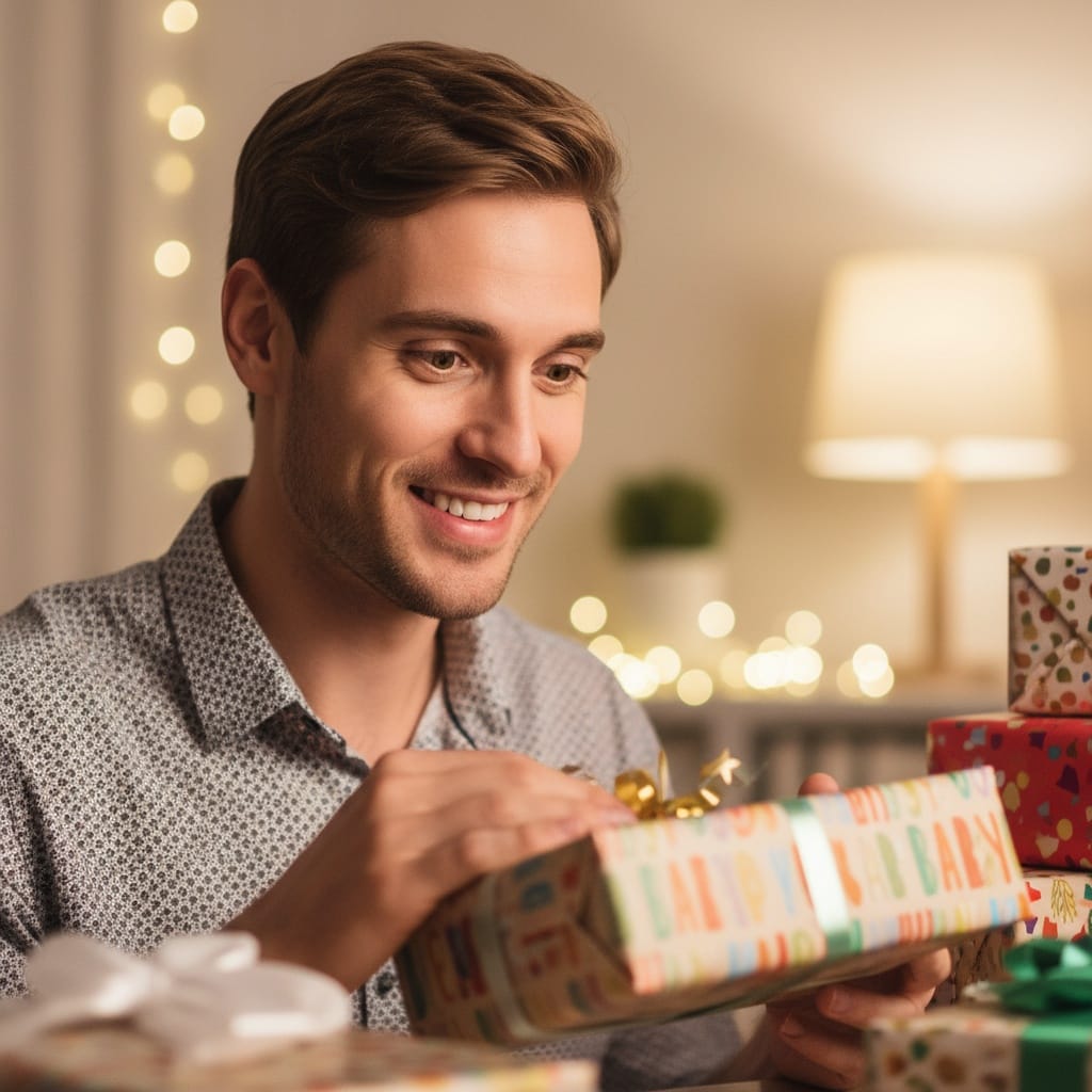 petite white man birthday gift excitement 86028435