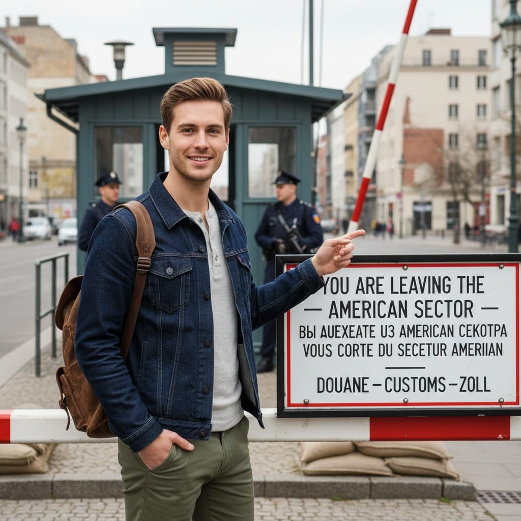 petite white man checkpoint charlie historic 72629136