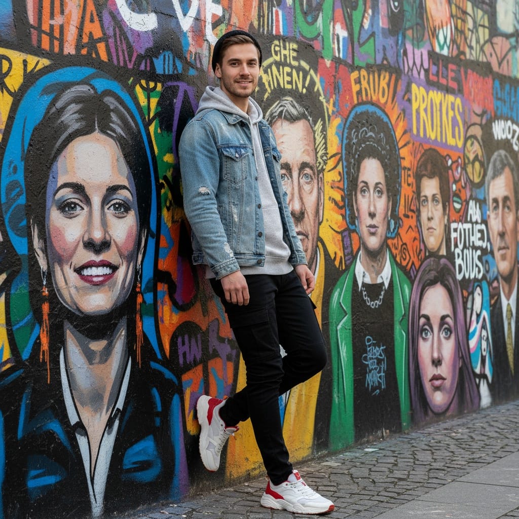 petite white man east side gallery graffiti 21891367