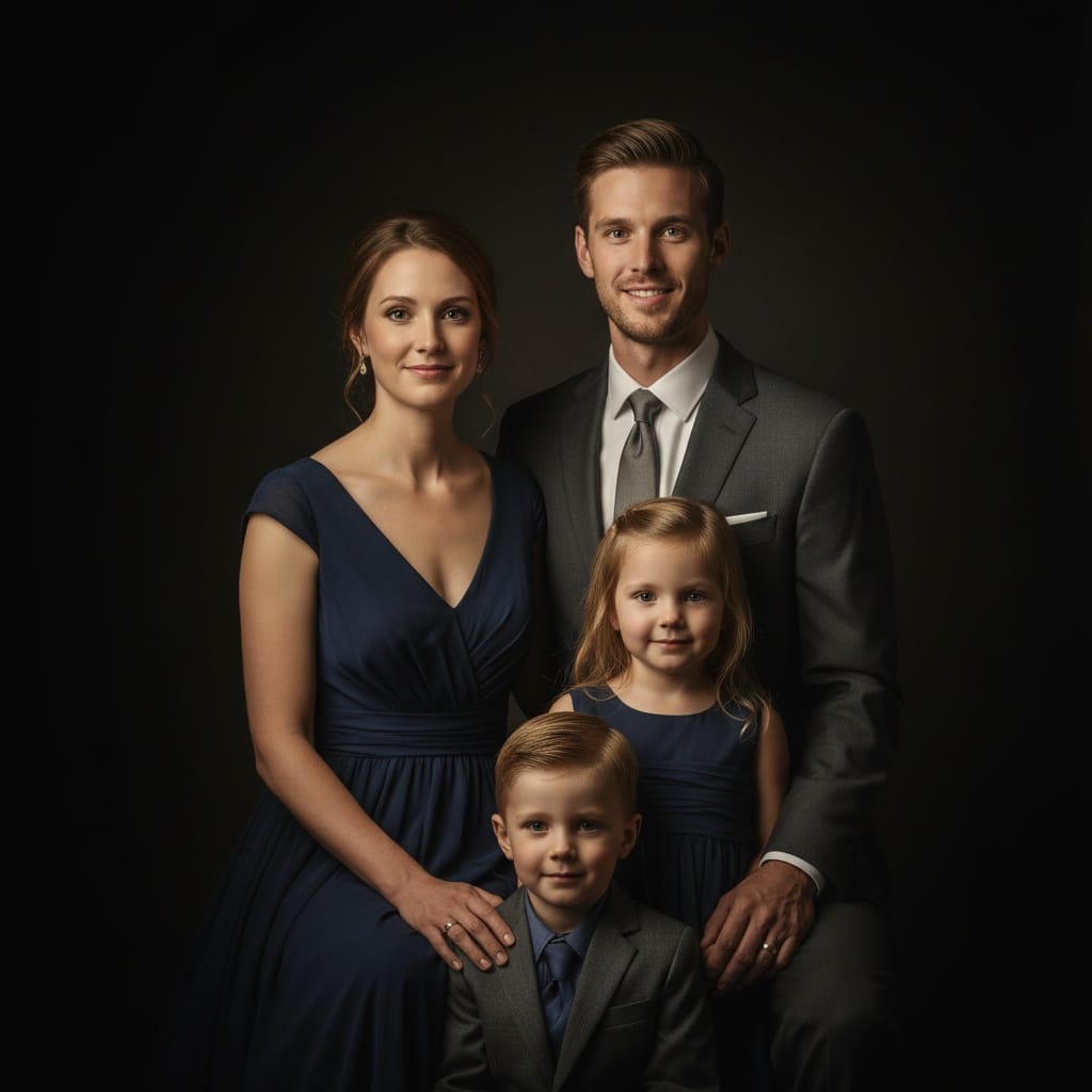 petite white man formal dark background dramatic 15784189