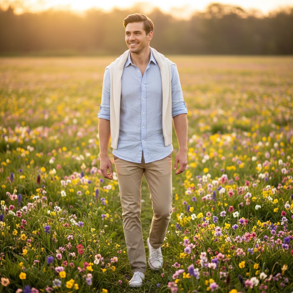 petite white man meadow full body spring 27706979