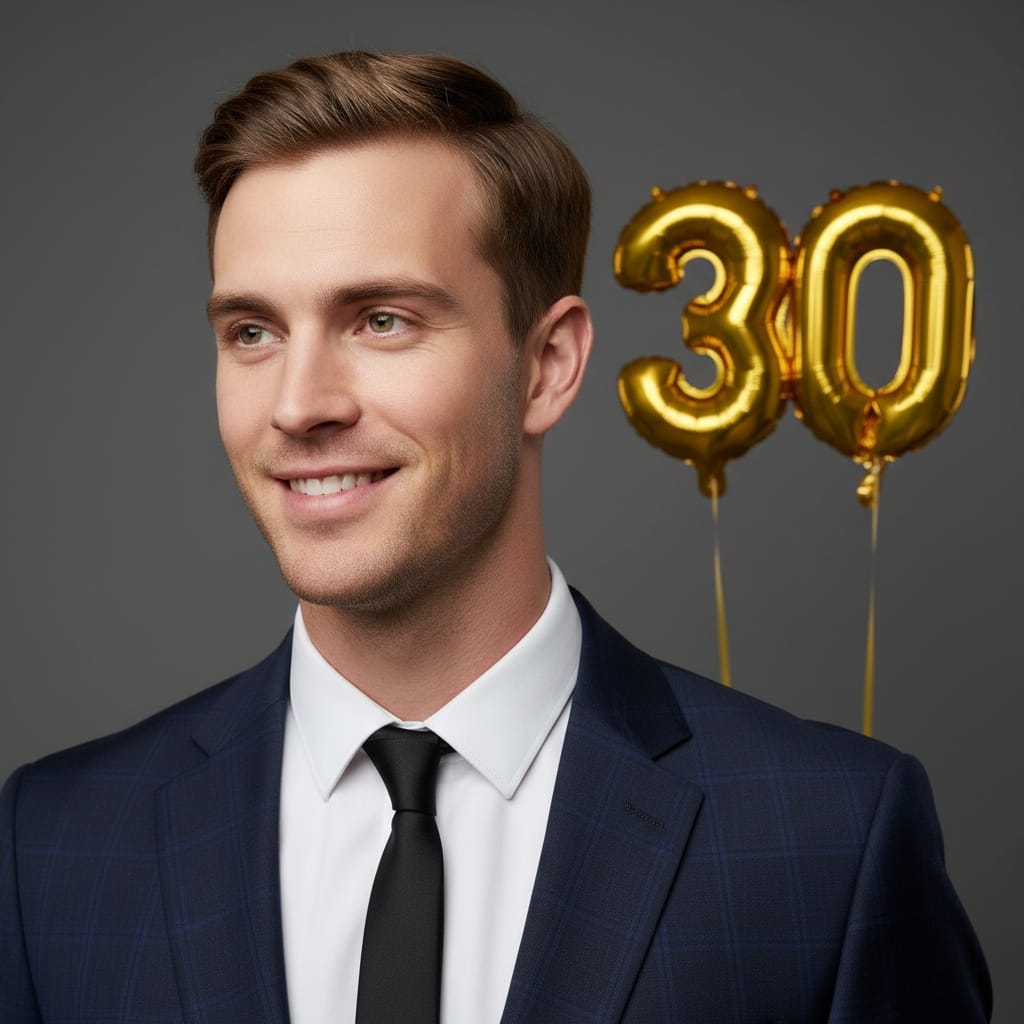 petite white man minimalist birthday studio 66301893