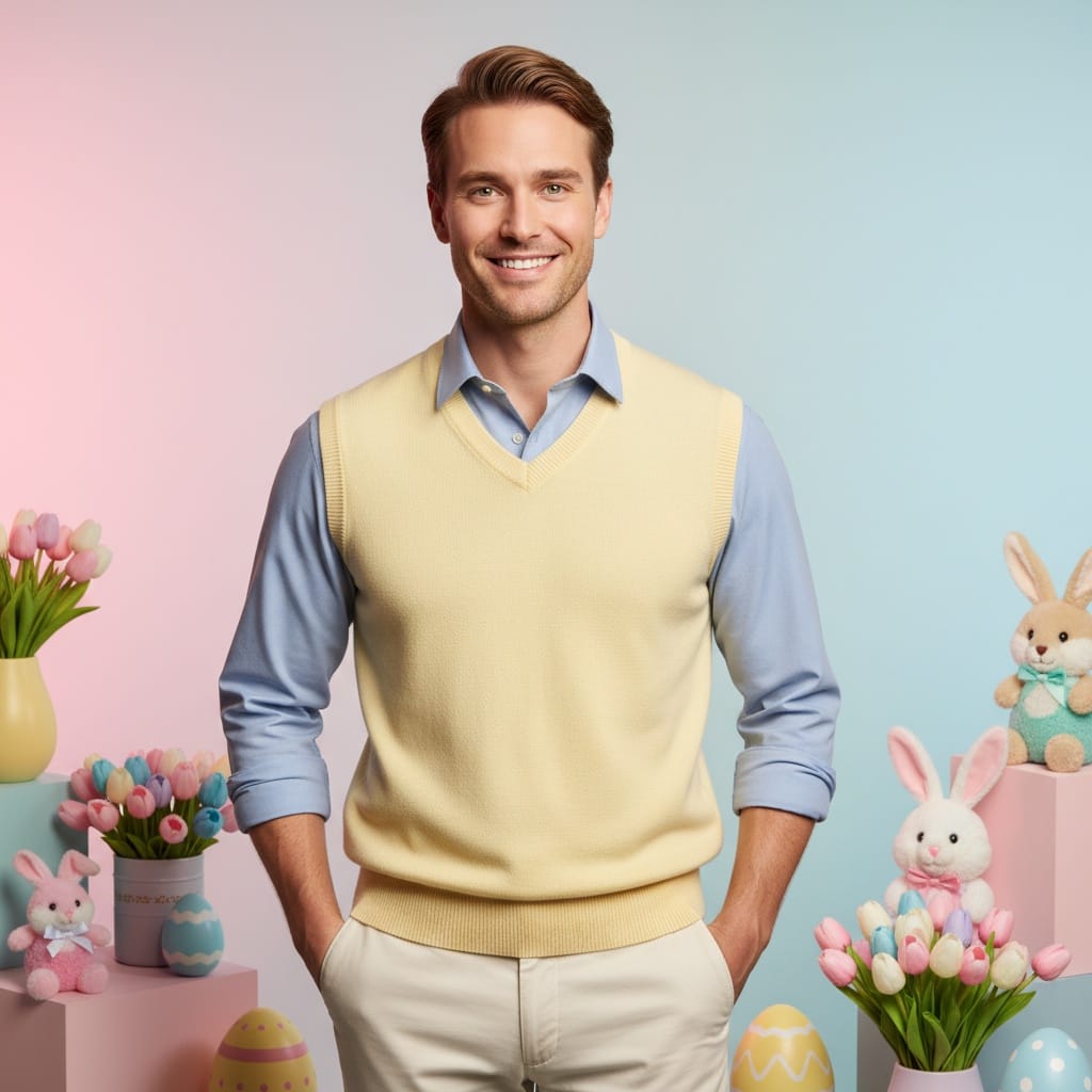 petite white man pastel backdrop studio easter 32048449