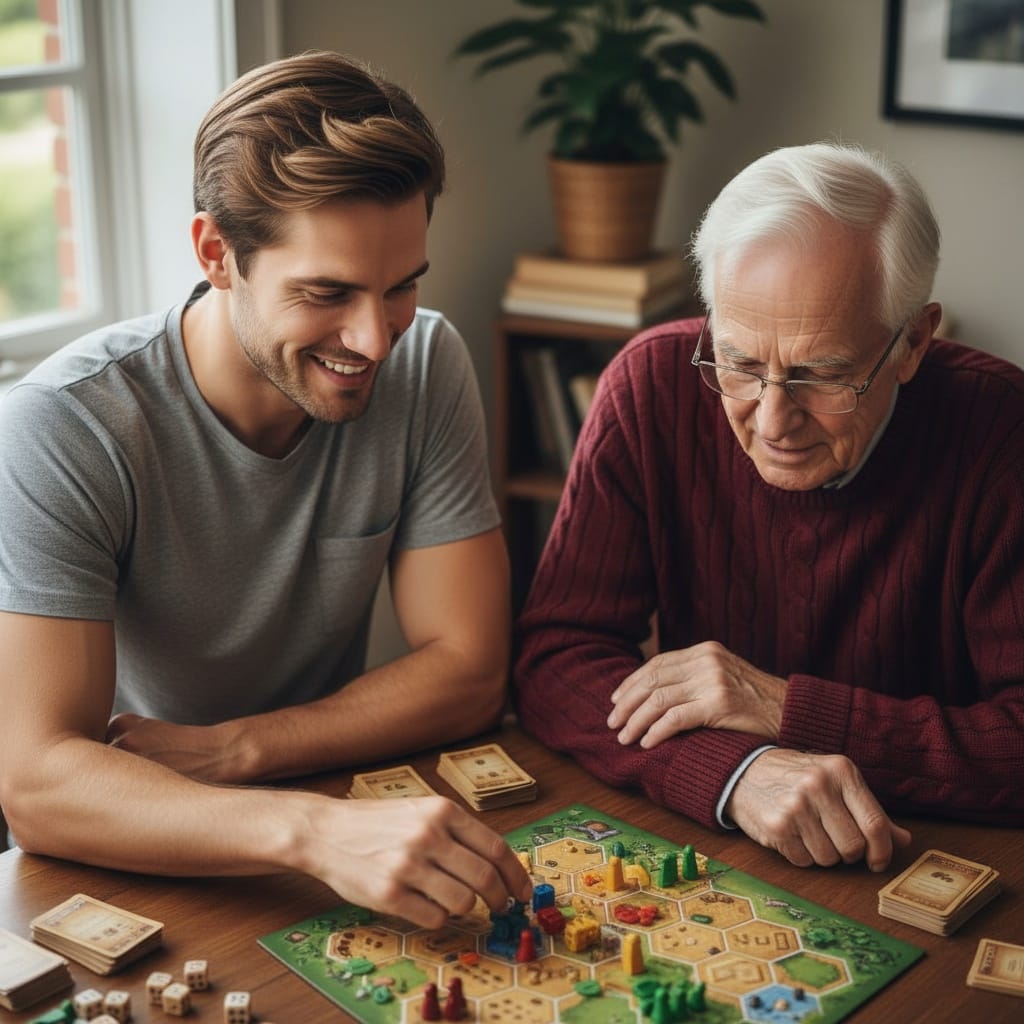 petite white man playing board game 73336665