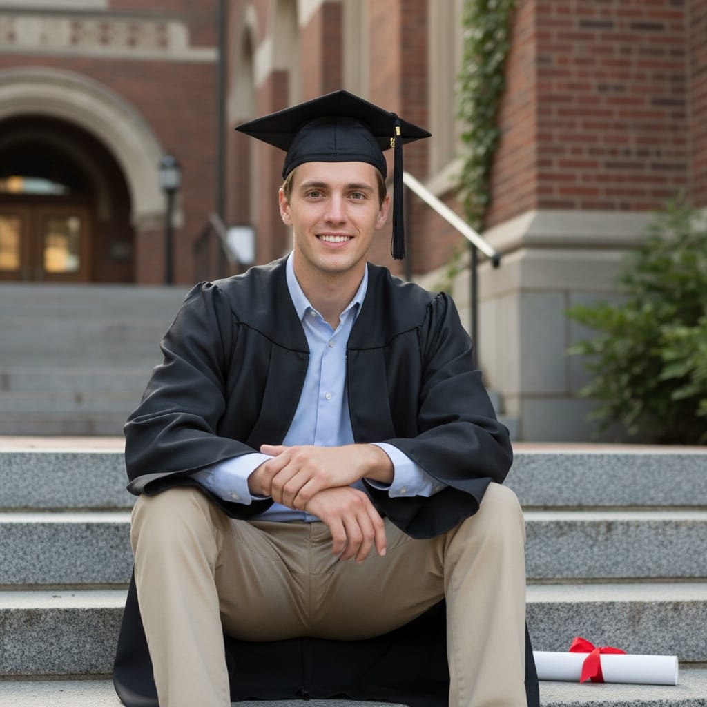 petite white man stairs contemplative achievement 36094967
