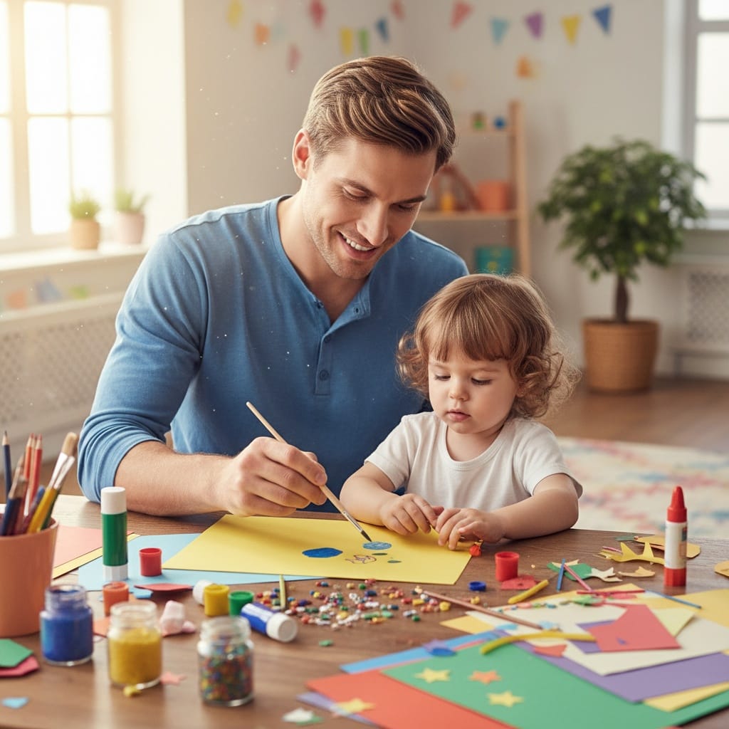 petite white man teaching crafts activity 85638860