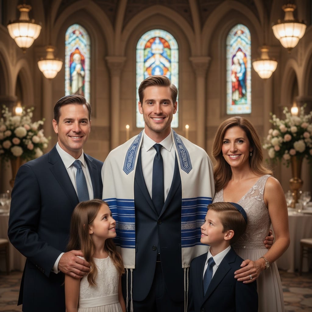 petite white man with family celebration 24389466