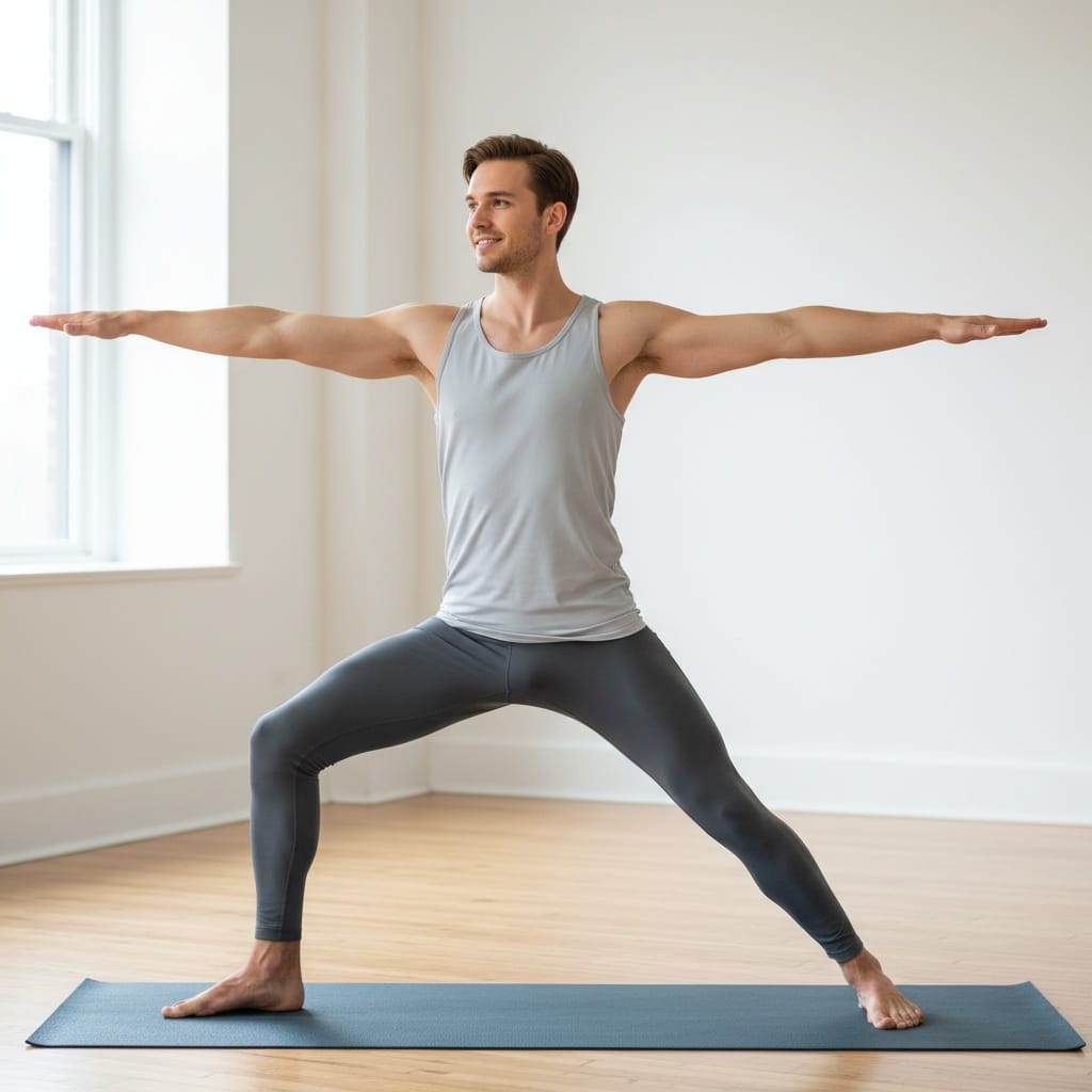 petite white man yoga wellness practice 70464453