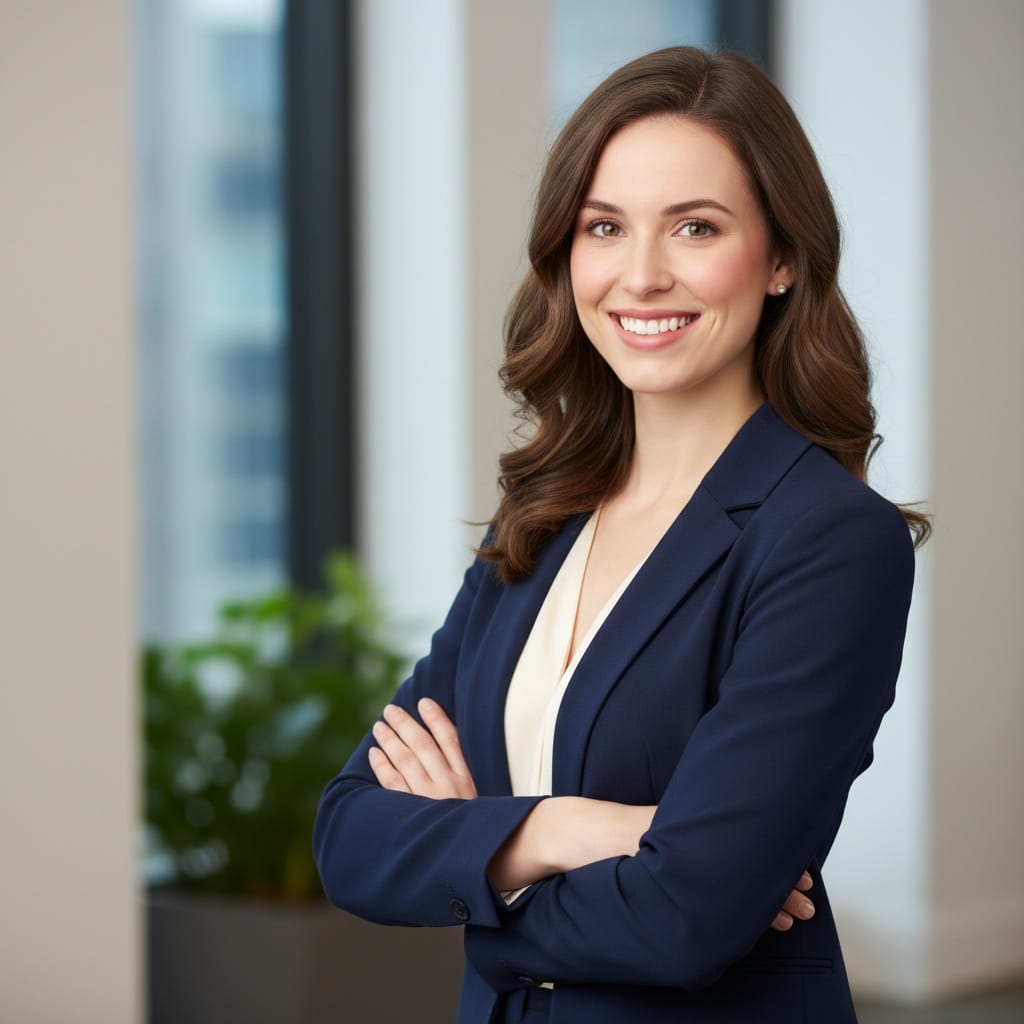 petite white woman arms crossed power pose 32403356