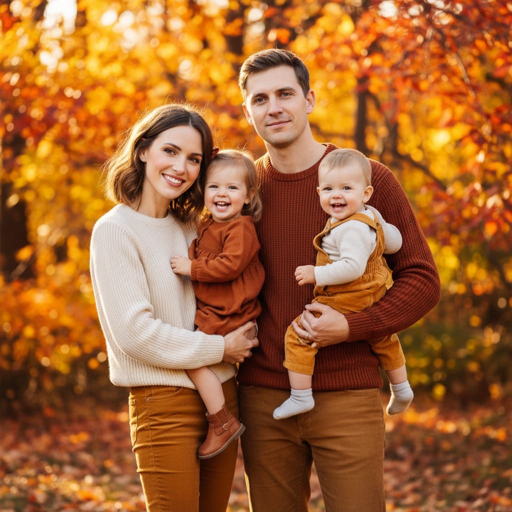 petite white woman autumn fall colors 81564829