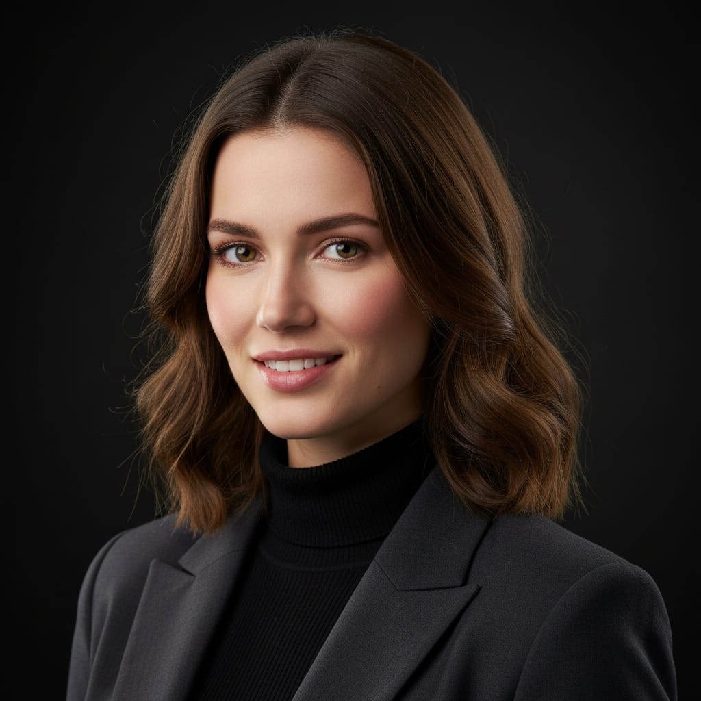 petite white woman dramatic studio lighting 46733304