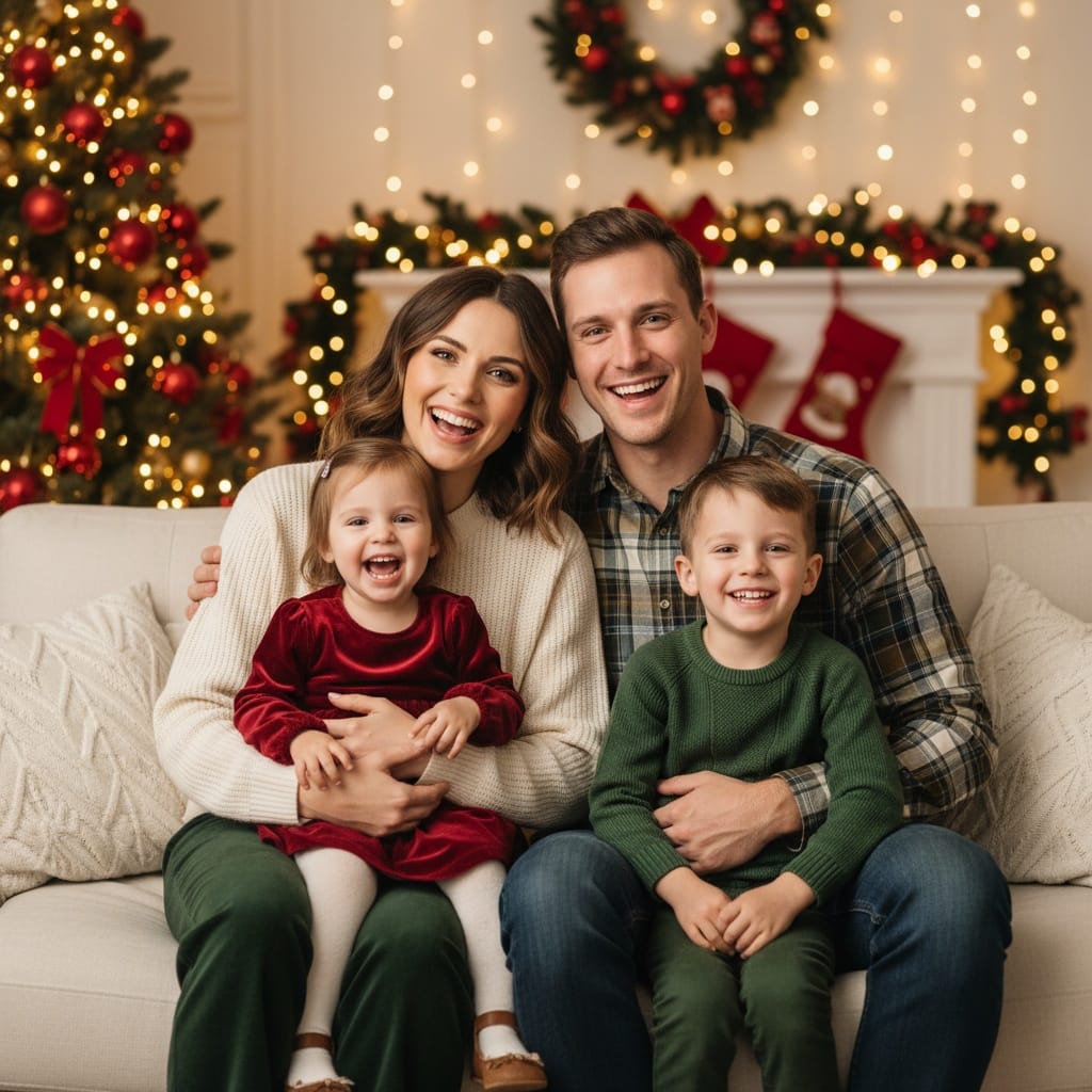 petite white woman holiday festive setting 51540187