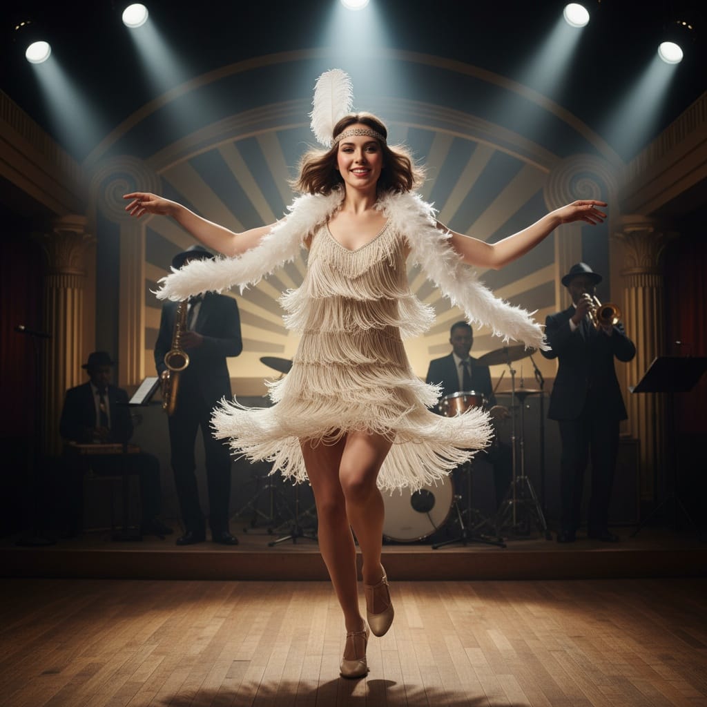 petite white woman jazz club dancing action 55170036