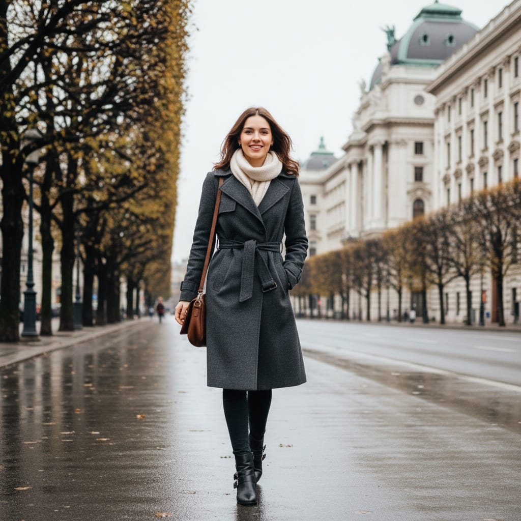petite white woman ringstrasse boulevard walk 70635057