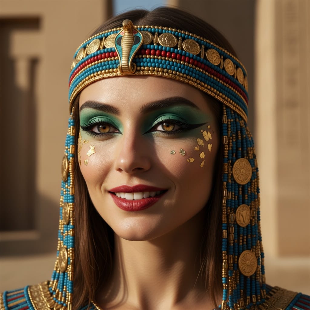 petite white woman royal makeup closeup 33642386
