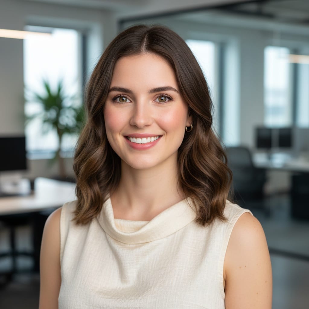 petite white woman tech startup environment 22419744