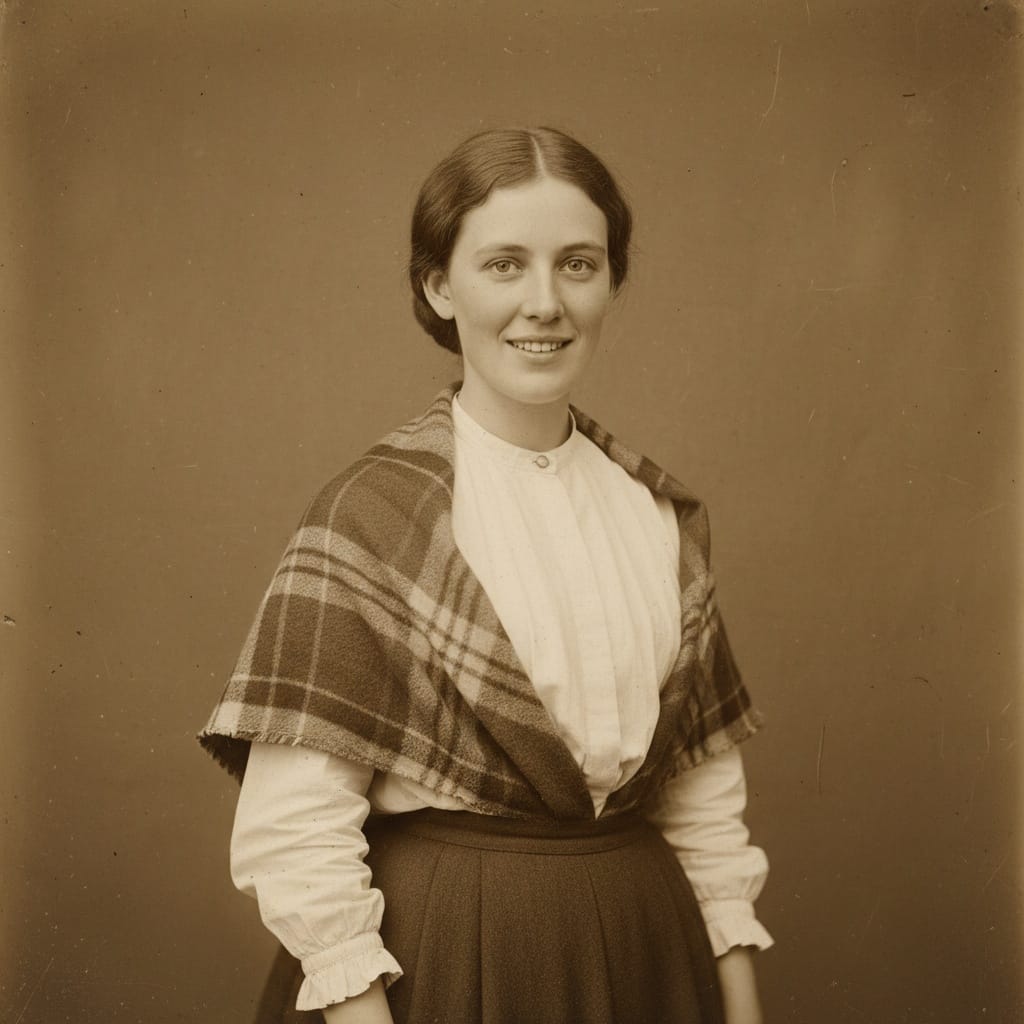 petite white woman tintype working portrait 83508490