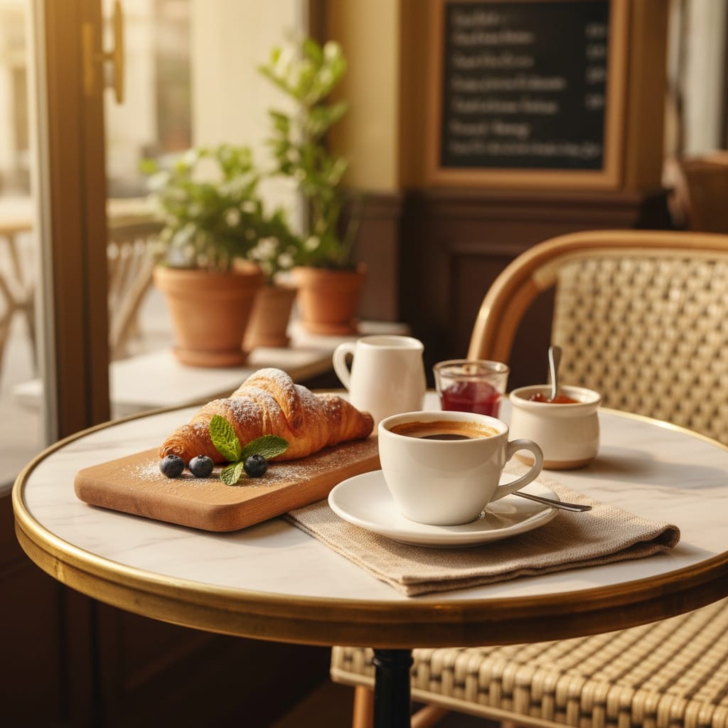plate with coffee scene 88754087