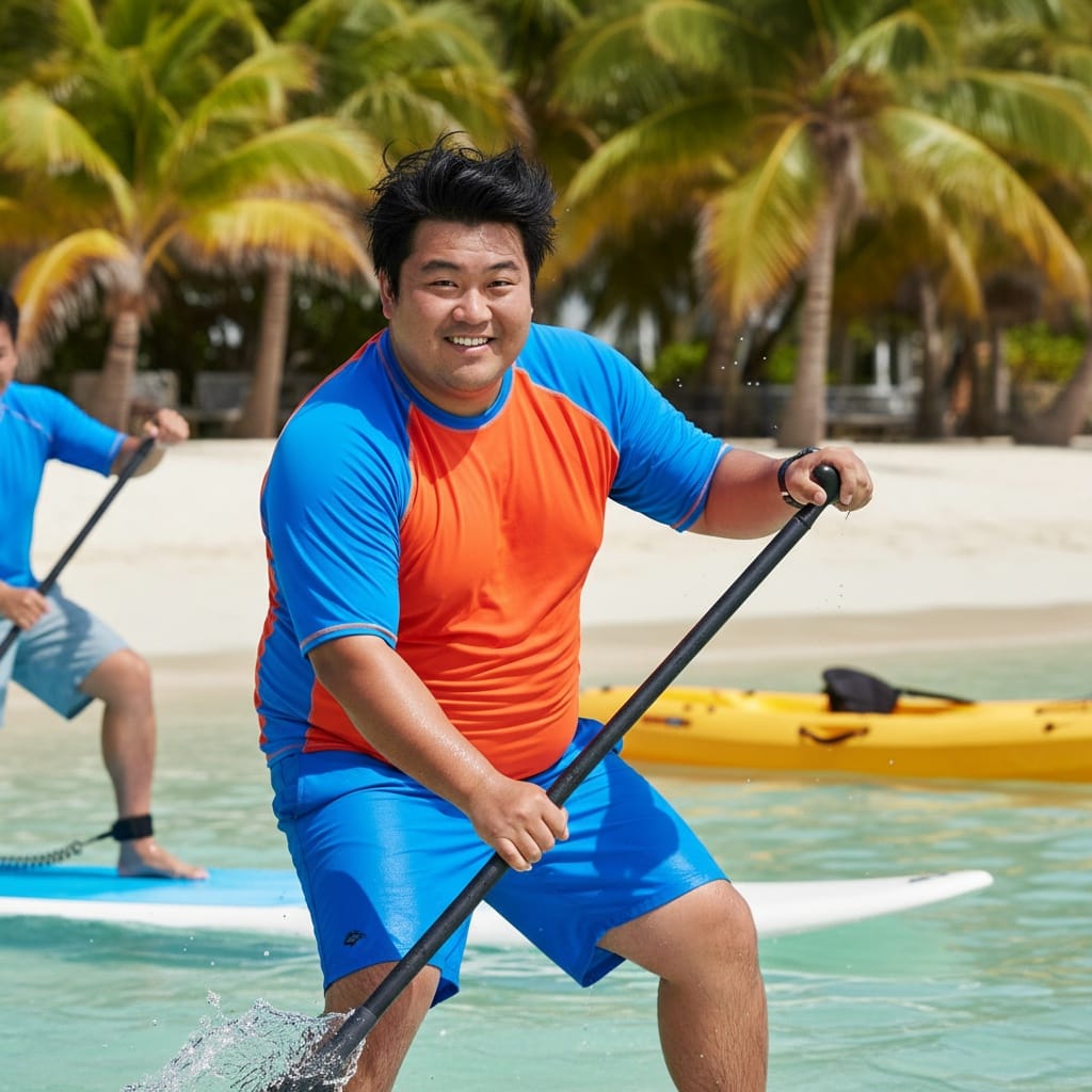plus_size asian man beach water activities 28649762