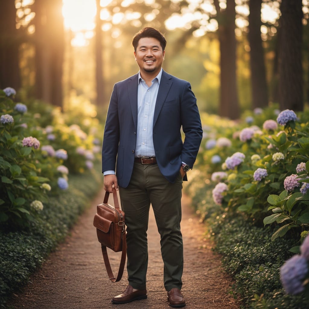plus_size asian man outdoor natural light full 18905134