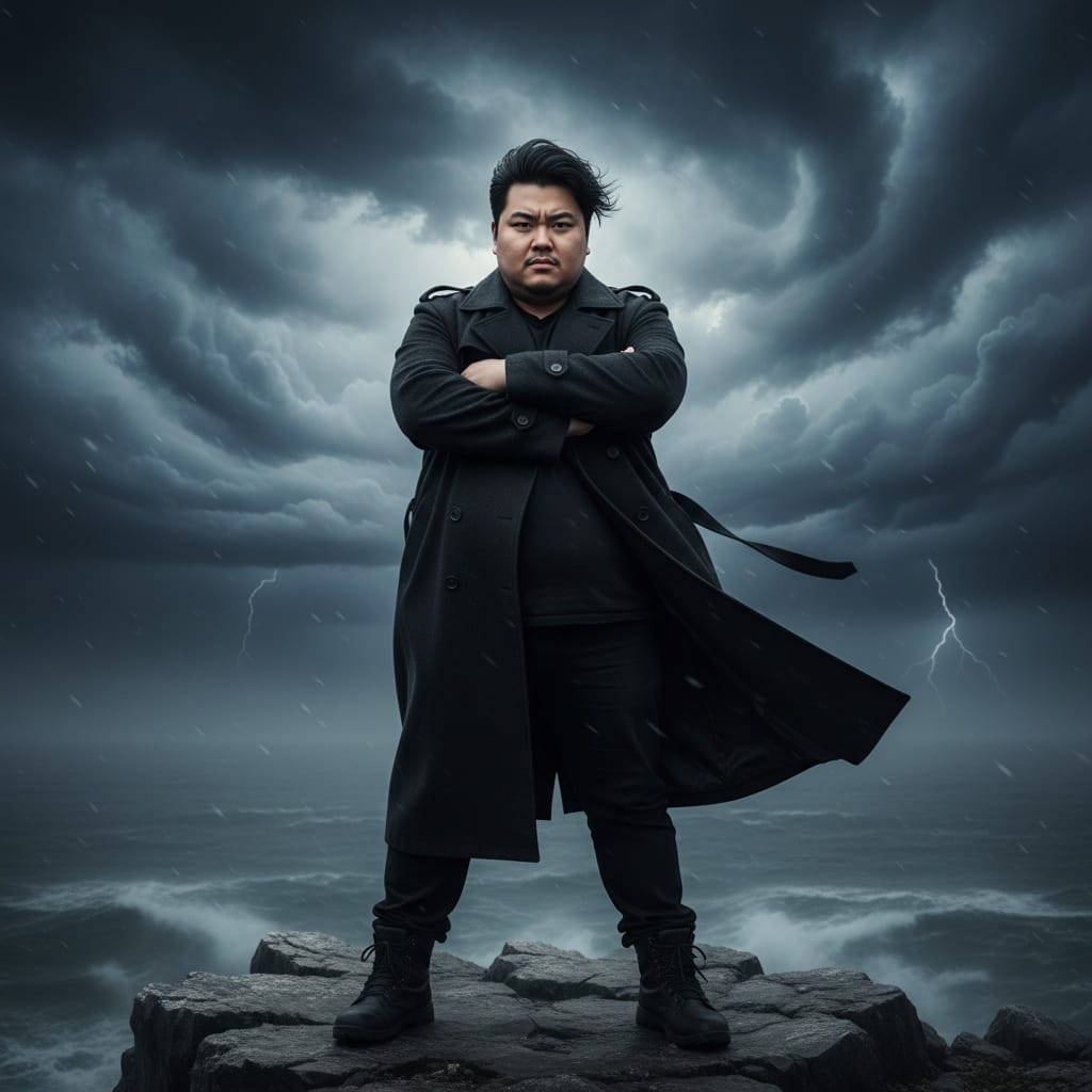 plus_size asian man stormy cliff overlord 57286047