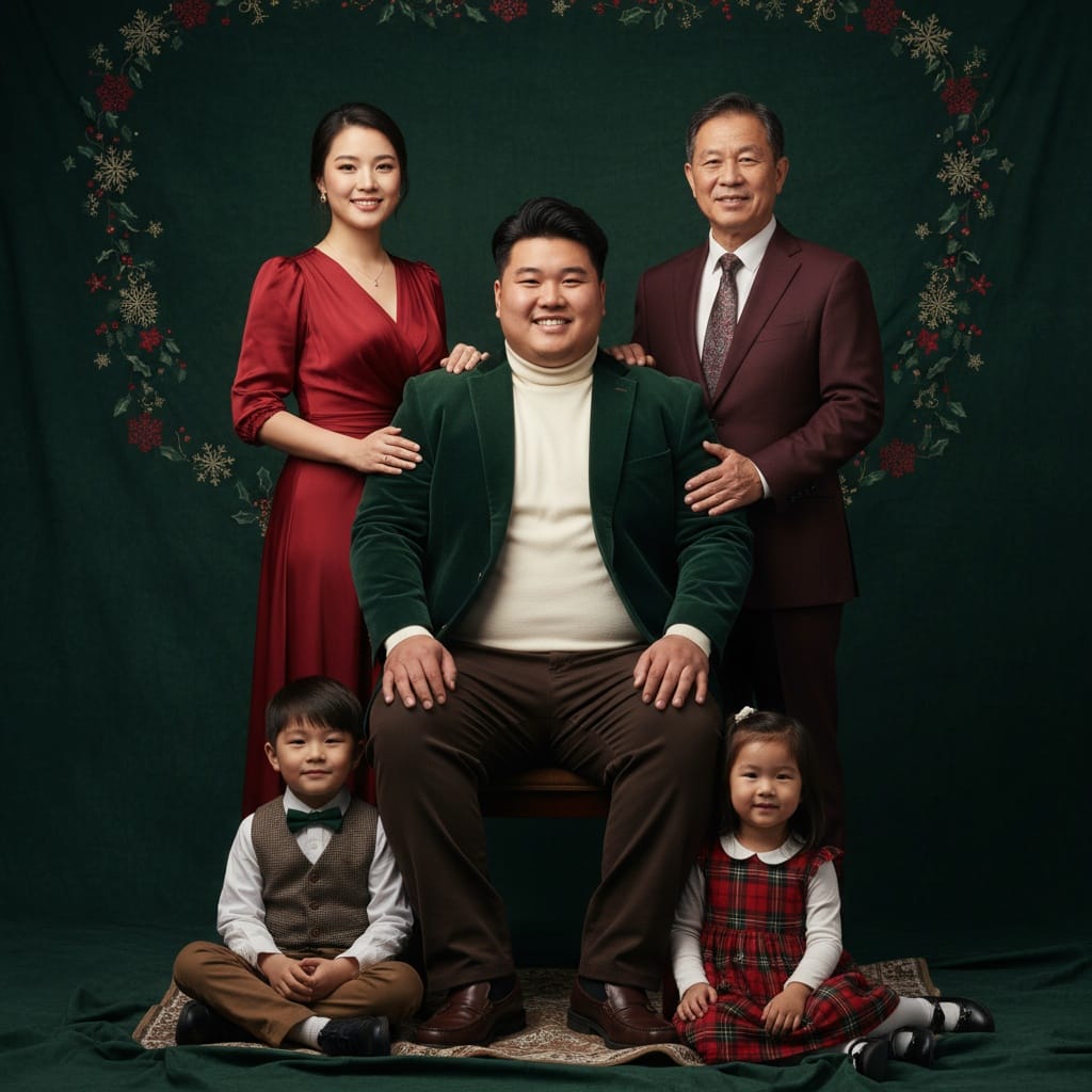 plus_size asian man studio red background 14009285