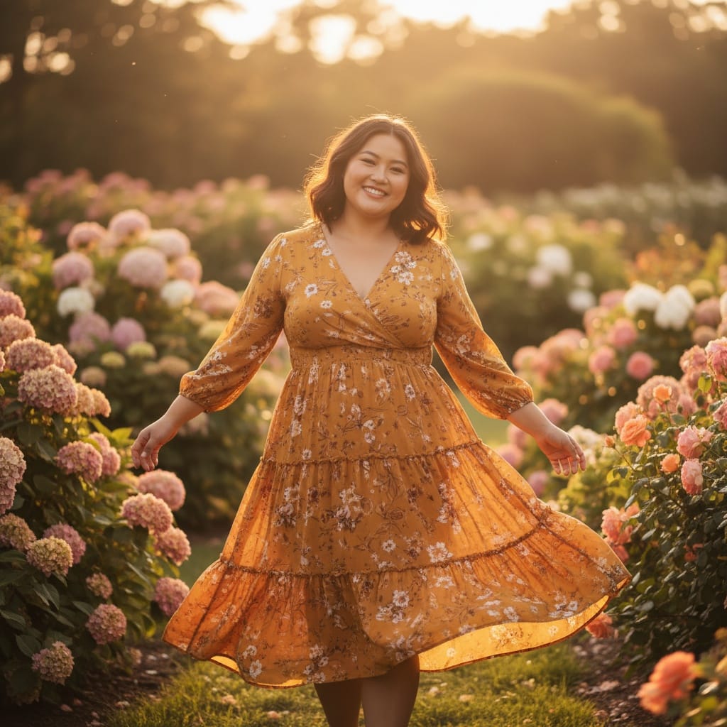 plus_size asian woman outdoor natural light full 25297102