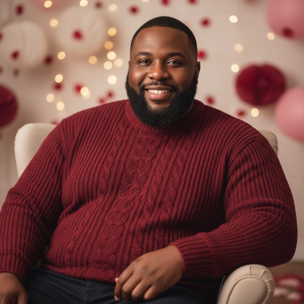 plus_size black man cozy sweater portrait 45891033