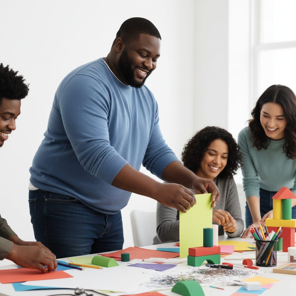 plus_size black man creative team activity 38427696
