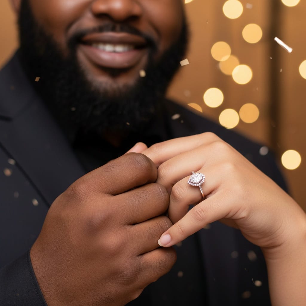 plus_size black man holding hands ring focus 15716677