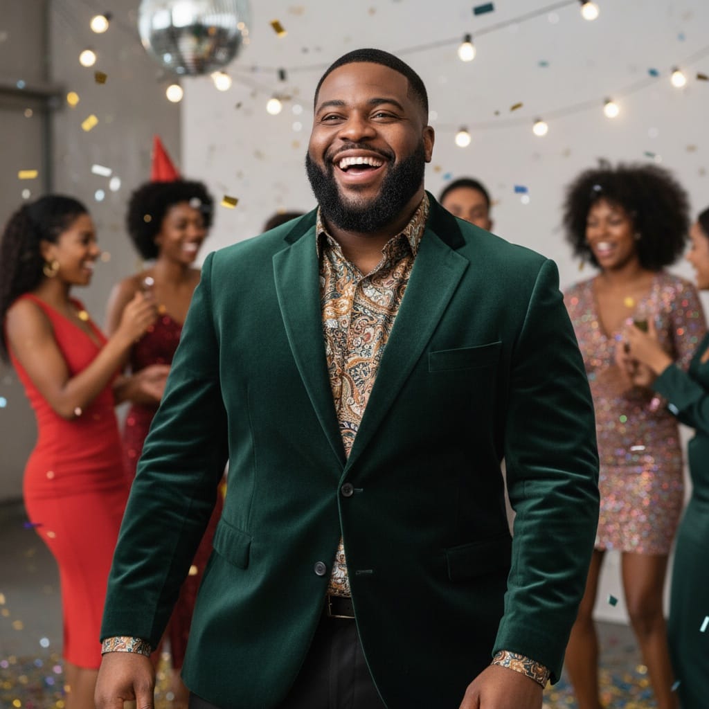 plus_size black man laughing candid moment 20242178