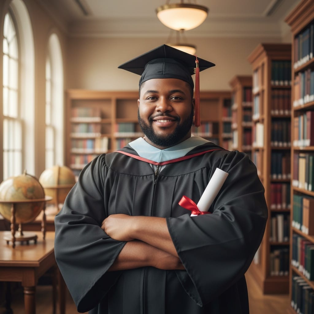plus_size black man library academic setting 94680228