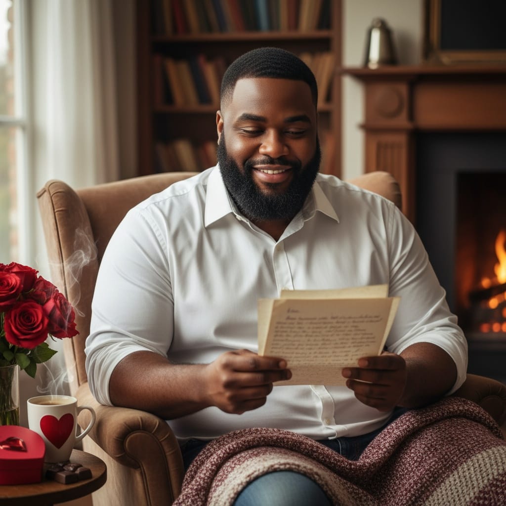 plus_size black man love letter reading 28839127