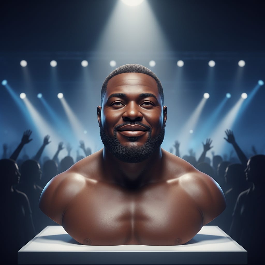 plus_size black man product unveiling moment 33947980