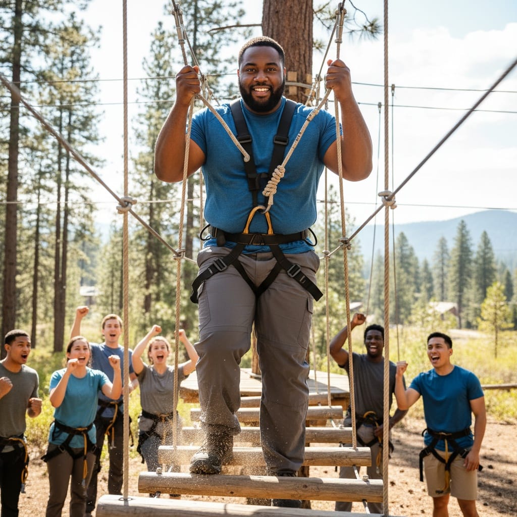 plus_size black man rope course adventure 29704513