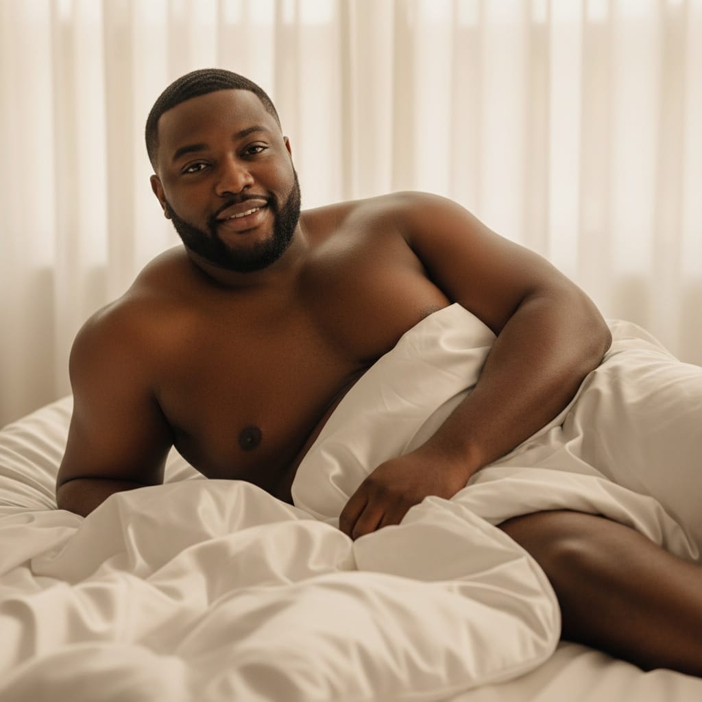 plus_size black man sensual boudoir sheets 94345554