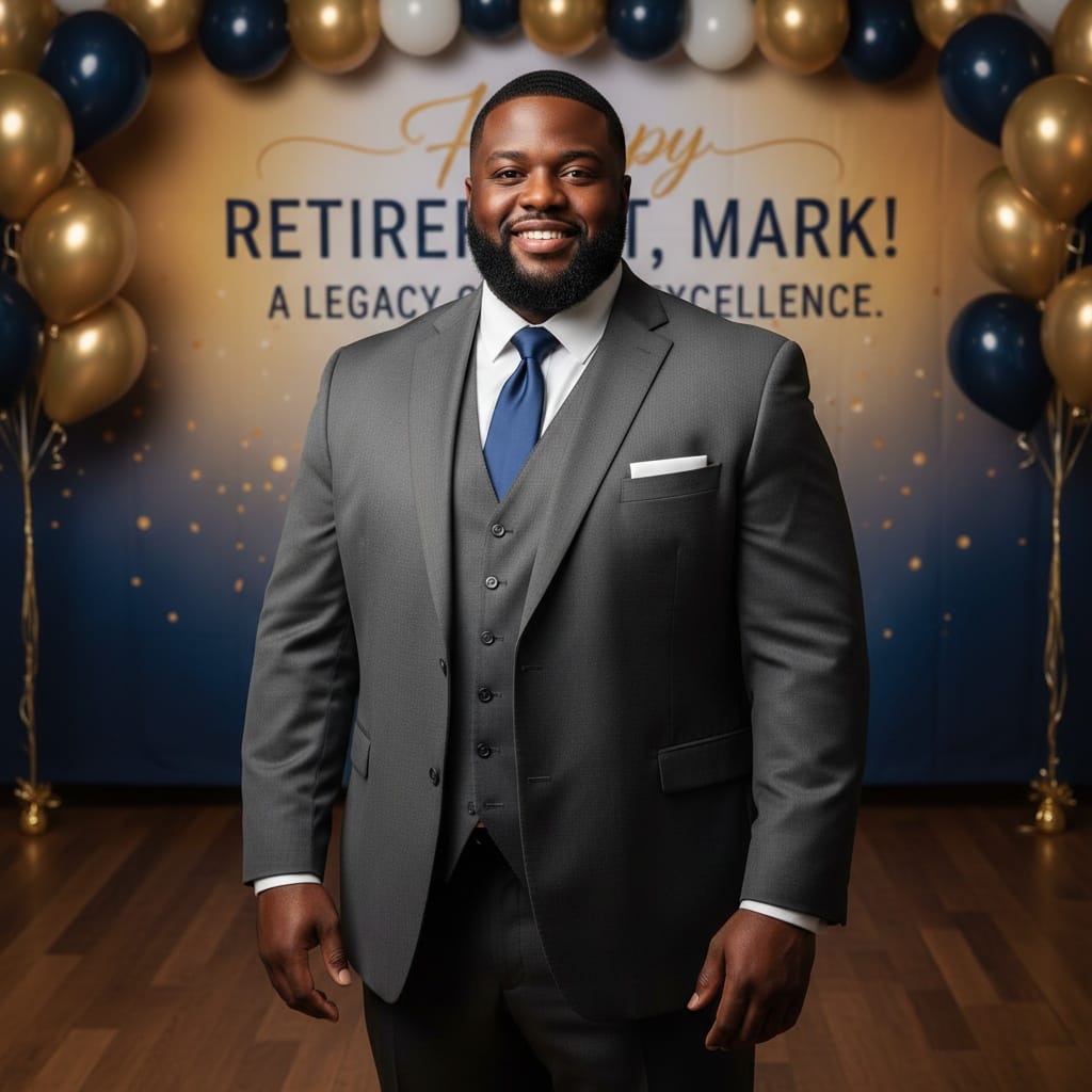 plus_size black man standing banner backdrop 61650838