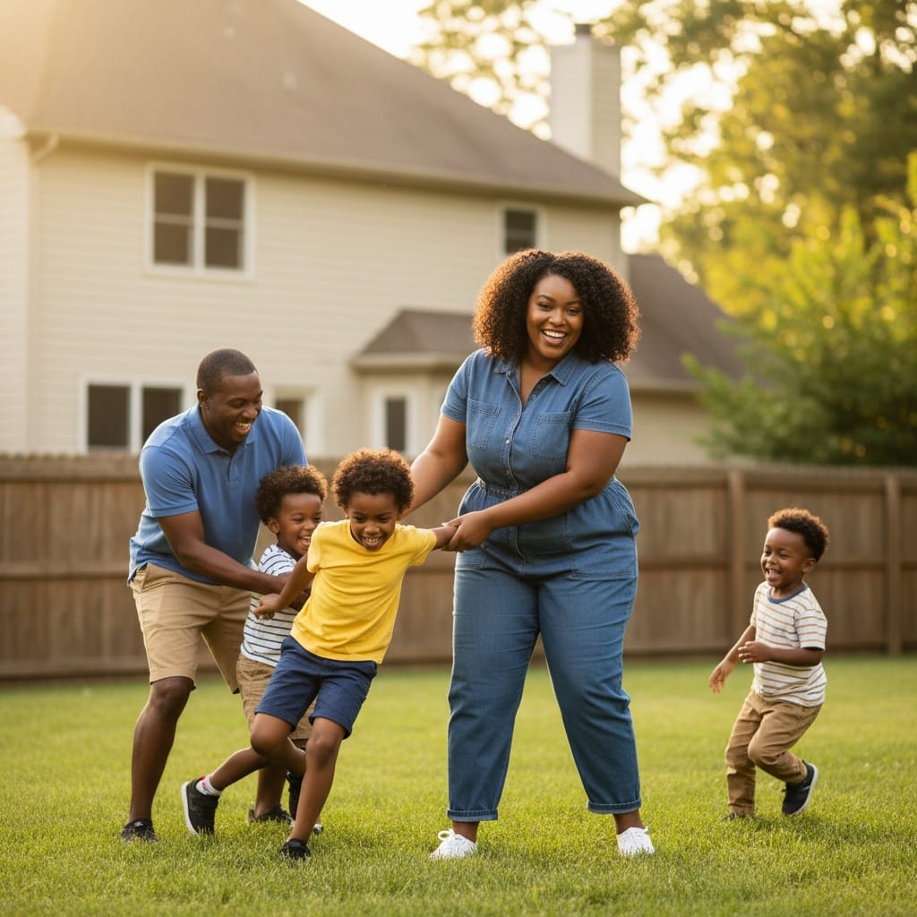 plus_size black woman backyard casual fun 83724856