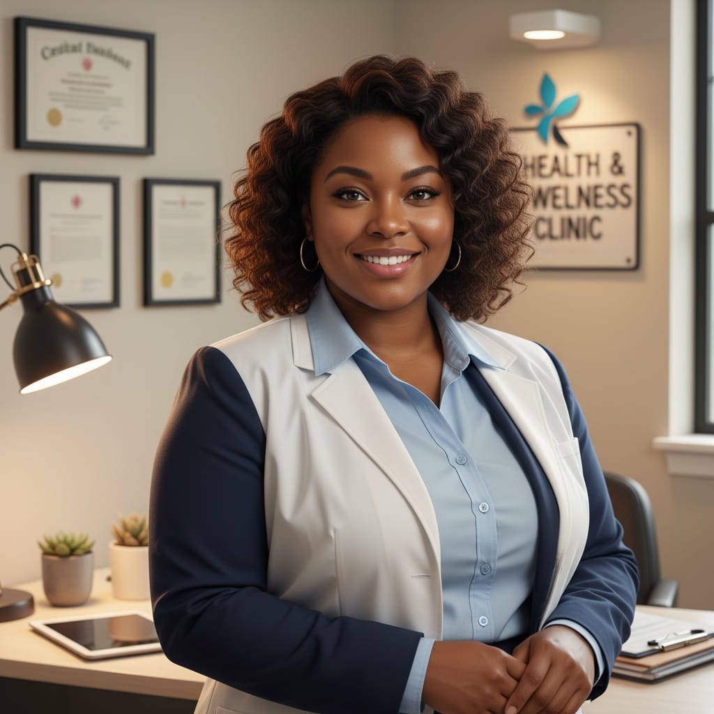 plus_size black woman warm office consultation 43467229