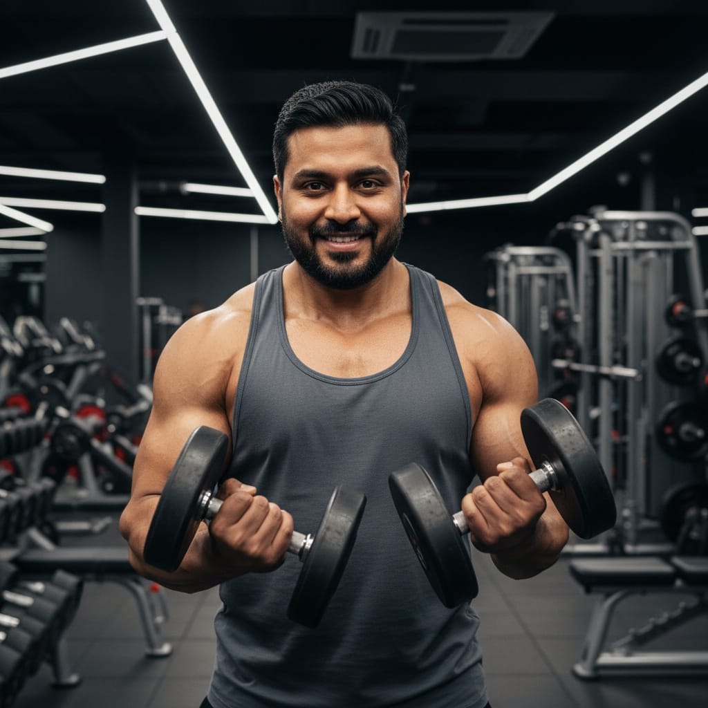 plus_size indian man after gym environment strong 79451243