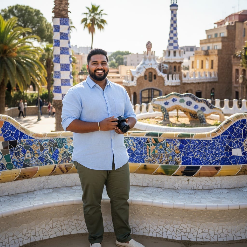 plus_size indian man barcelona park guell 55545016